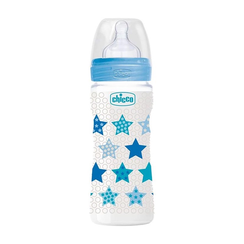 Chicco Well-Being Plastic Bottle 330 ML Fast Flow Silicone