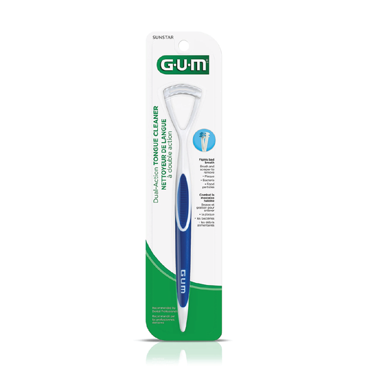 Gum Dual Action Tongue Cleaner Brush/Scraper