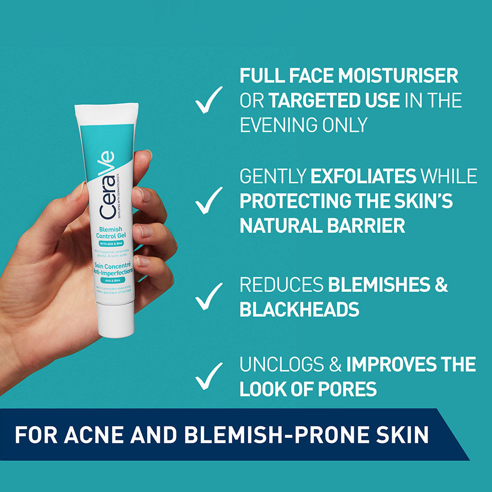 CeraVe Blemish Control Gel Facial Moisturiser For Acne & Blemishes 40 ML