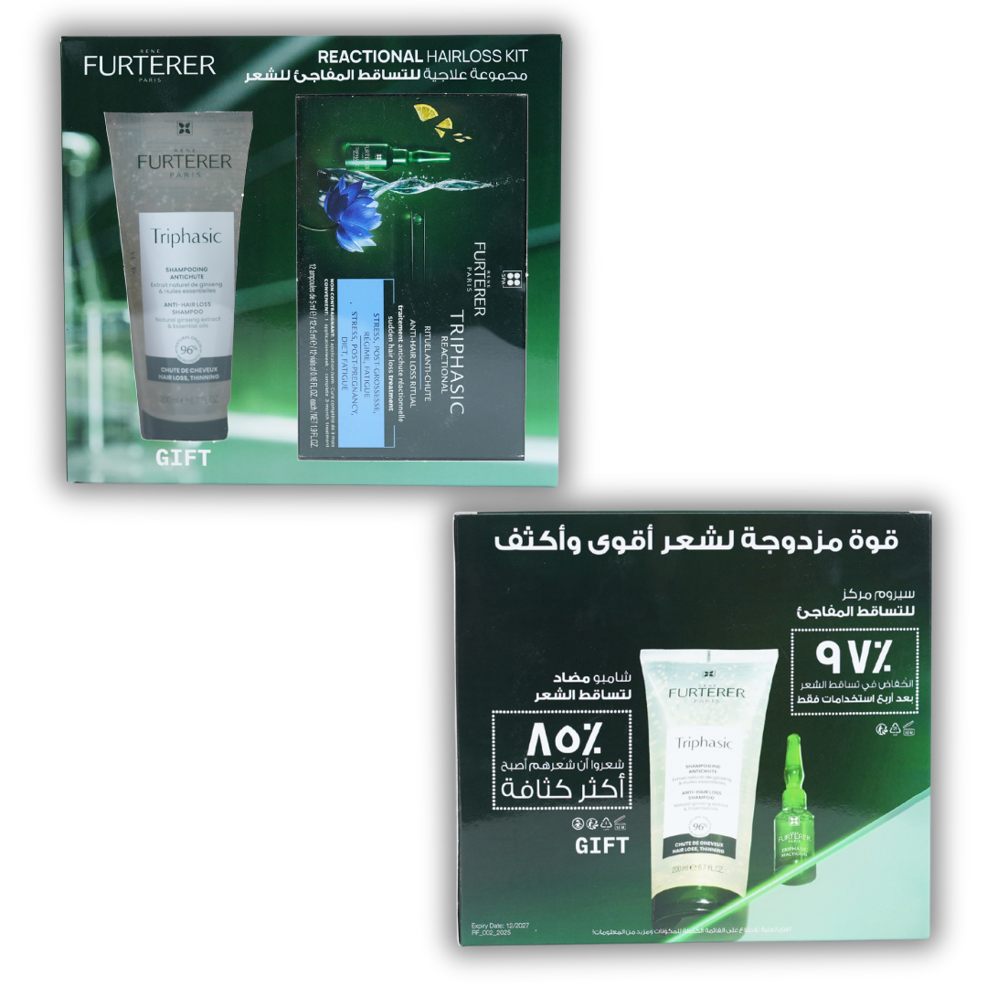 Rene Furterer Triphasic Reactional Anti-Hair Loss Ritual 12*5 ML + Gift: Rene Furterer Triphasic Stimulating Shampoo-200ML