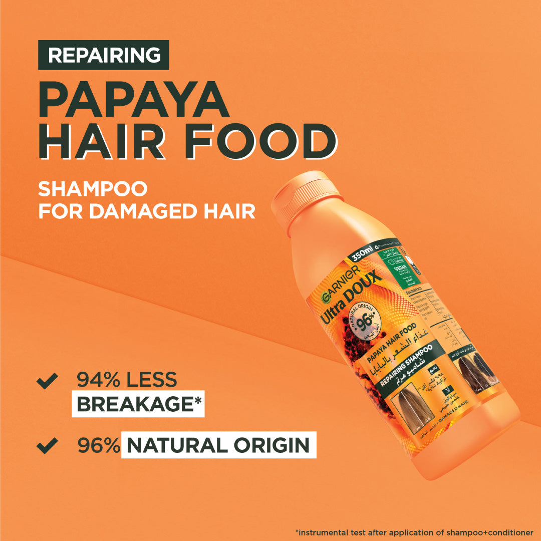 Ultra Doux Papaya Vegan Hair Food Shampoo For Damaged Hair 350 ML