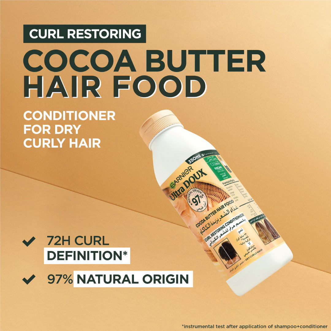 Ultra Doux Cocoa Butter Vegan Hair Food Conditioner For Curly Hair 350 ML