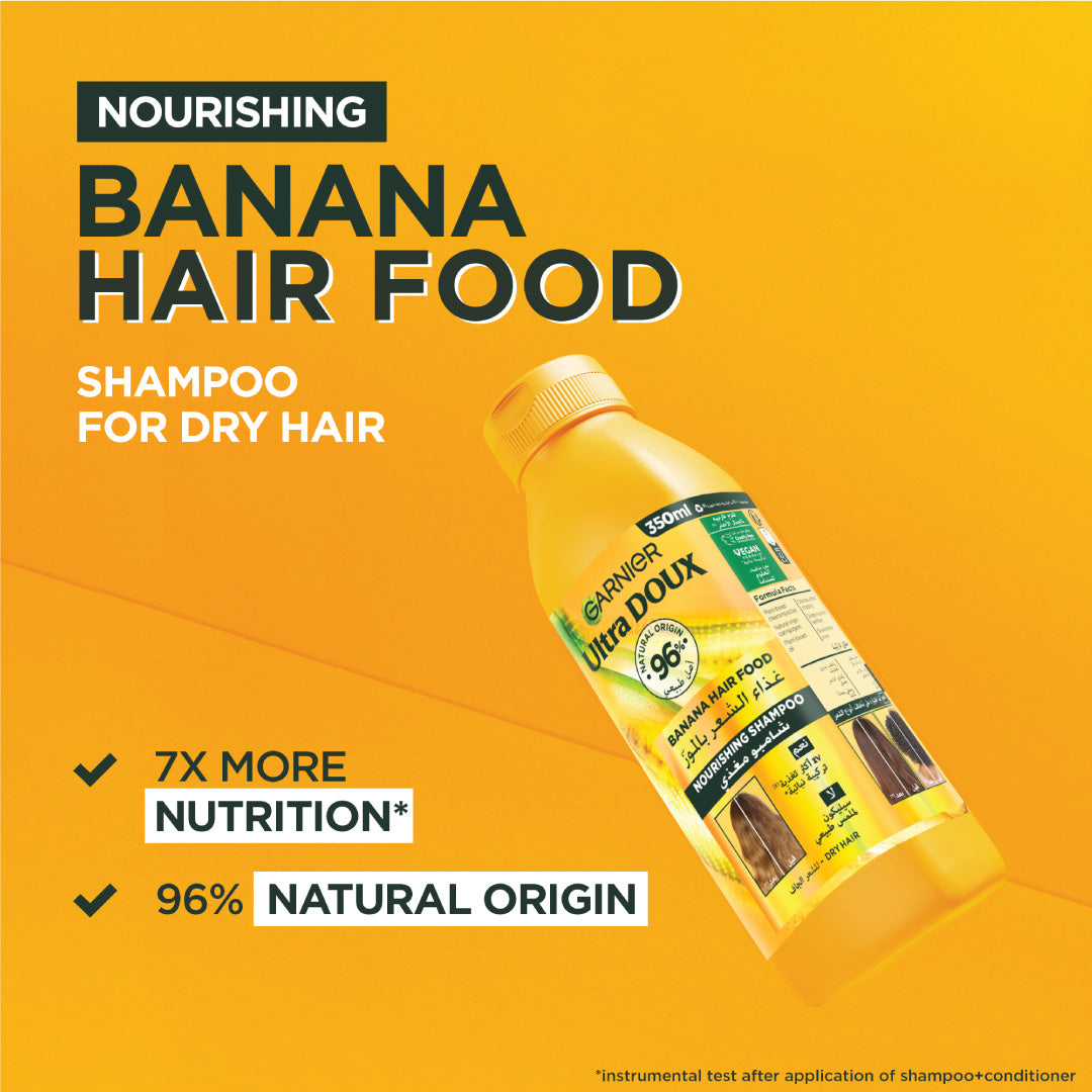 Ultra Doux Banana Vegan Hair Food Shampoo for Dry Hair 350 ML