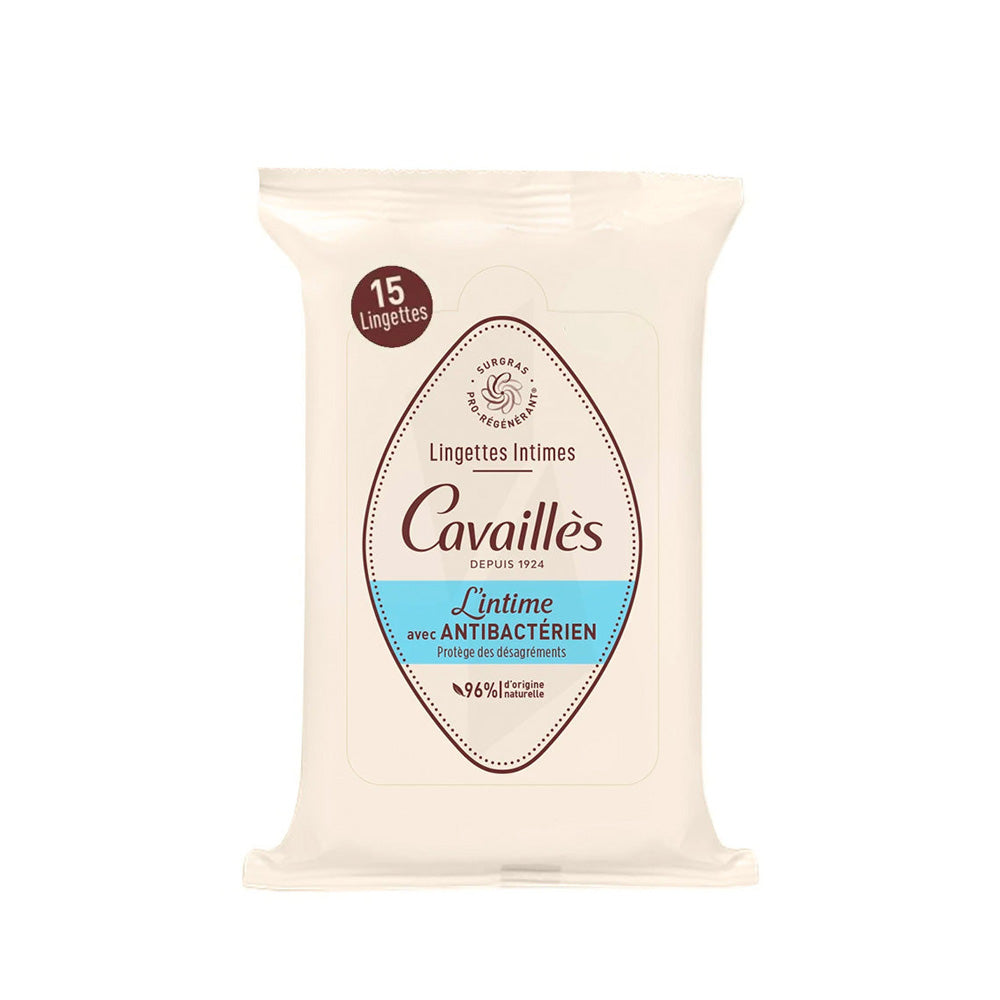 Rogé Cavaillès Intimate Wipes with Antibacterial Agent - 15 Wipes