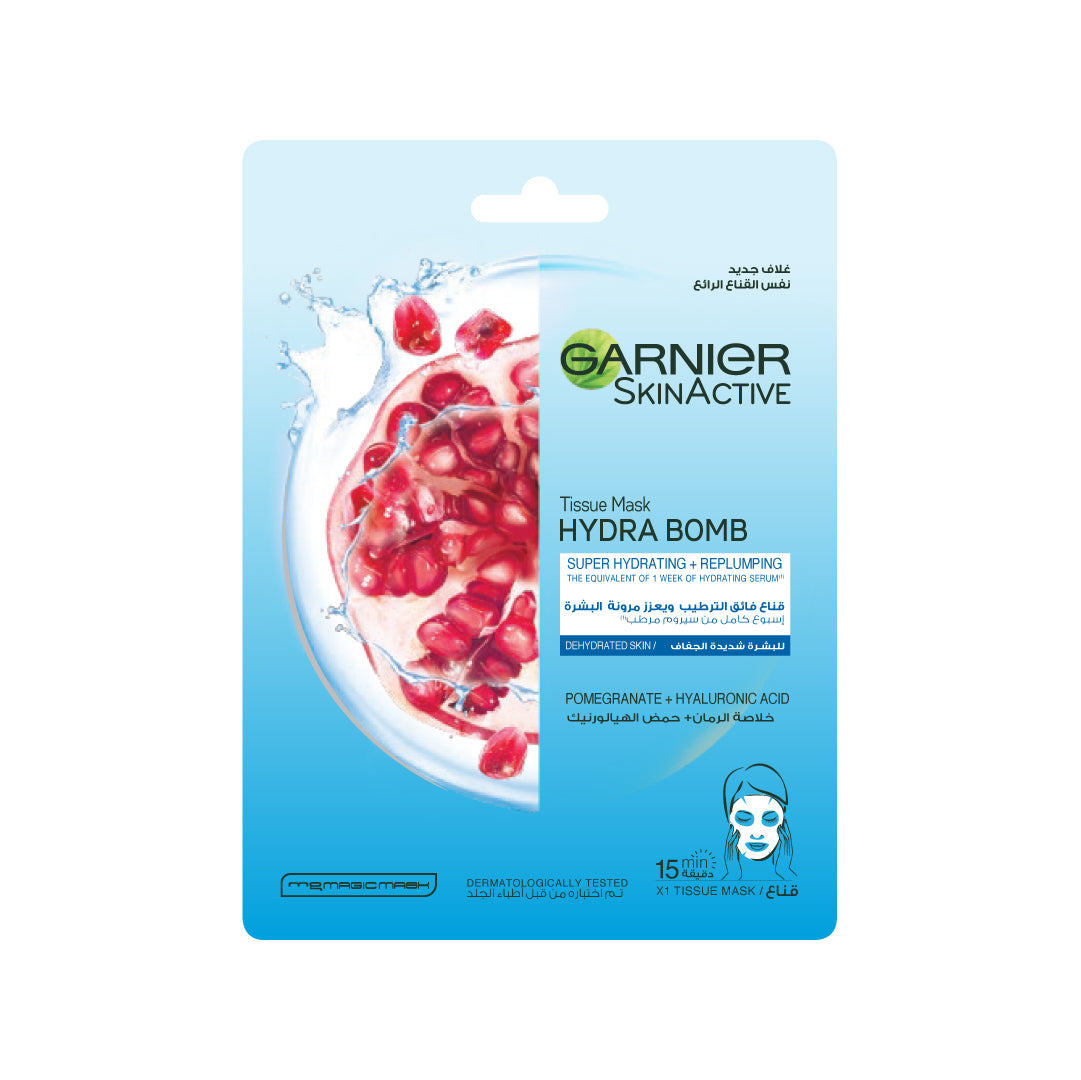 Garnier Skin Active Hydra Bomb Pomegranate Super-Hydrating & Replumping Tissue Mask for Dehydrated