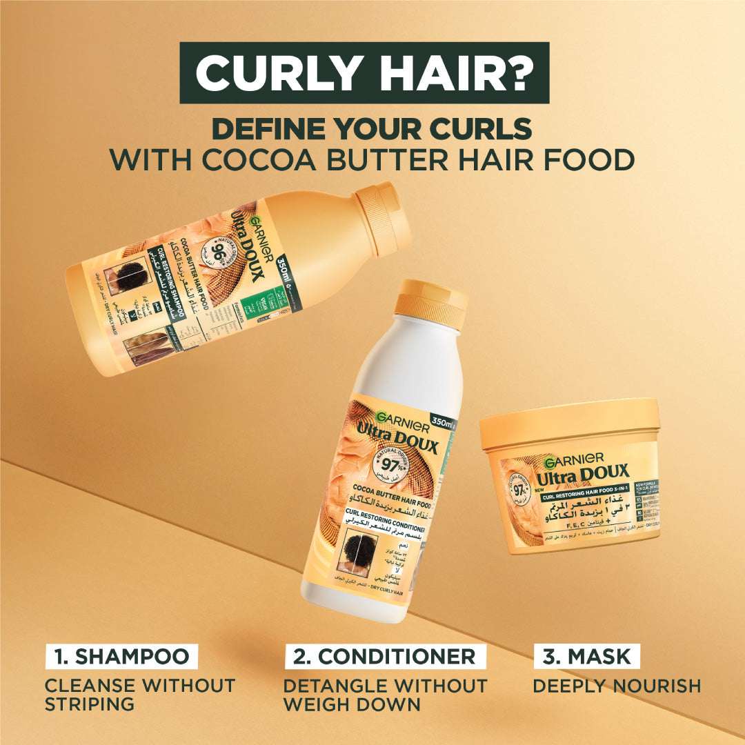 Ultra Doux Cocoa Butter Vegan Hair Food Conditioner For Curly Hair 350 ML