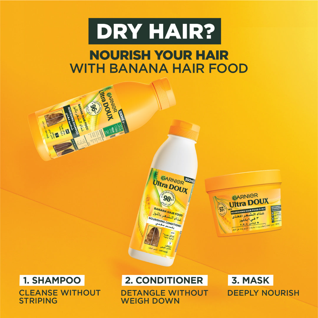 Ultra Doux Banana Vegan Hair Food Shampoo for Dry Hair 350 ML
