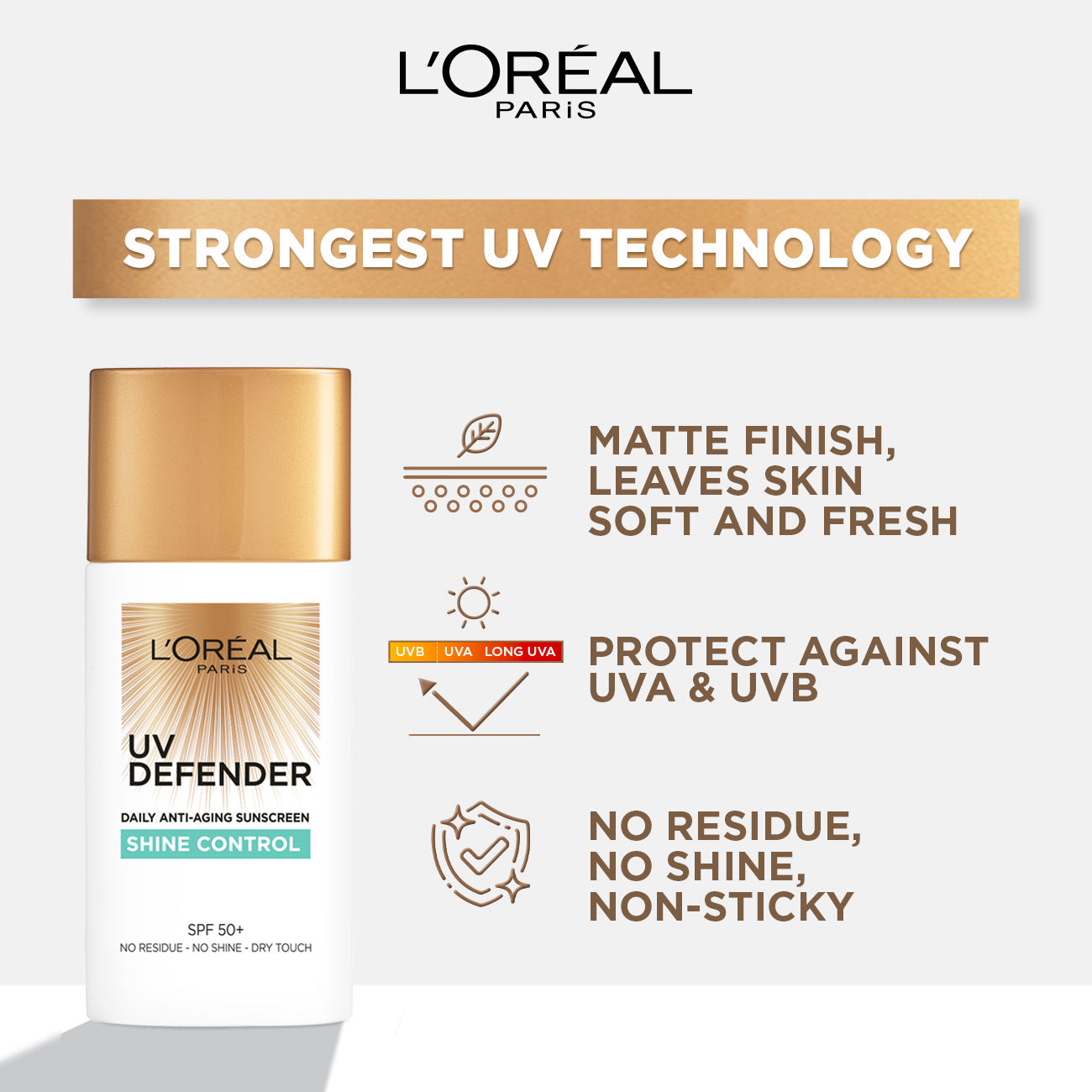 L'Oreal Paris Skin Expert UV Defender SPF50+ Shine Control 50mL