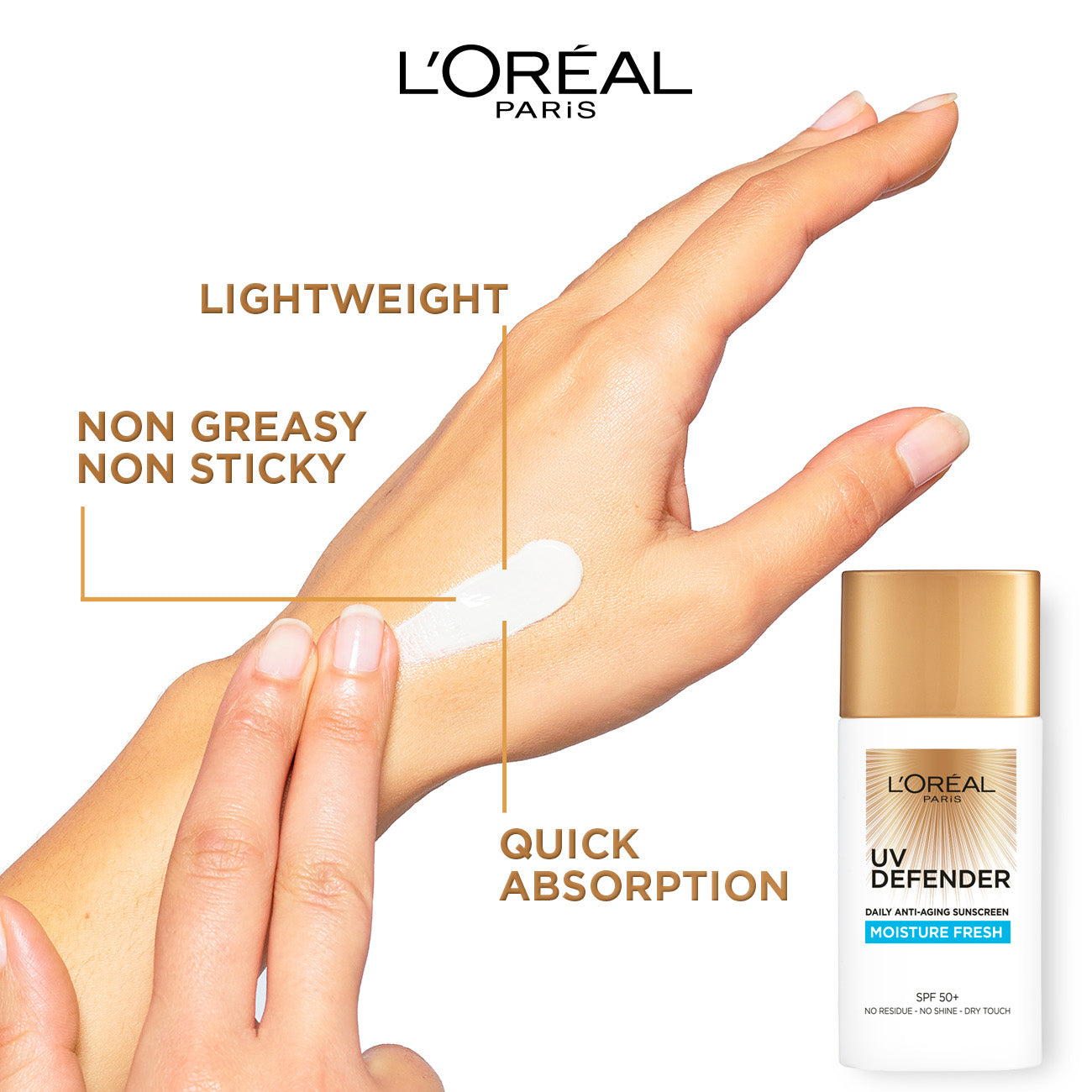 L’Oréal Paris UV Defender Sunscreen SPF50+/PA++++ - Moisture Fresh
