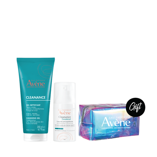 Avene Cleanance Cleansing Gel 200 ML + Avene Cleanance Comedomed Anti-Blemish Concentrate 30ML + Gift: Pouch