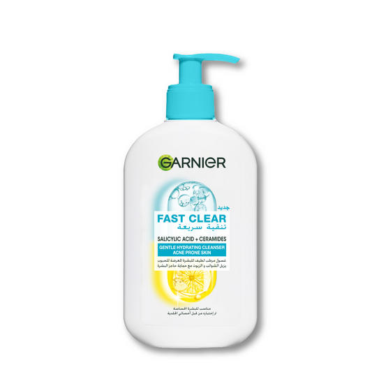 Garnier Fast Clear Gentle Cleanser Hydrating Face Wash for Acne Prone Skin 250 ML