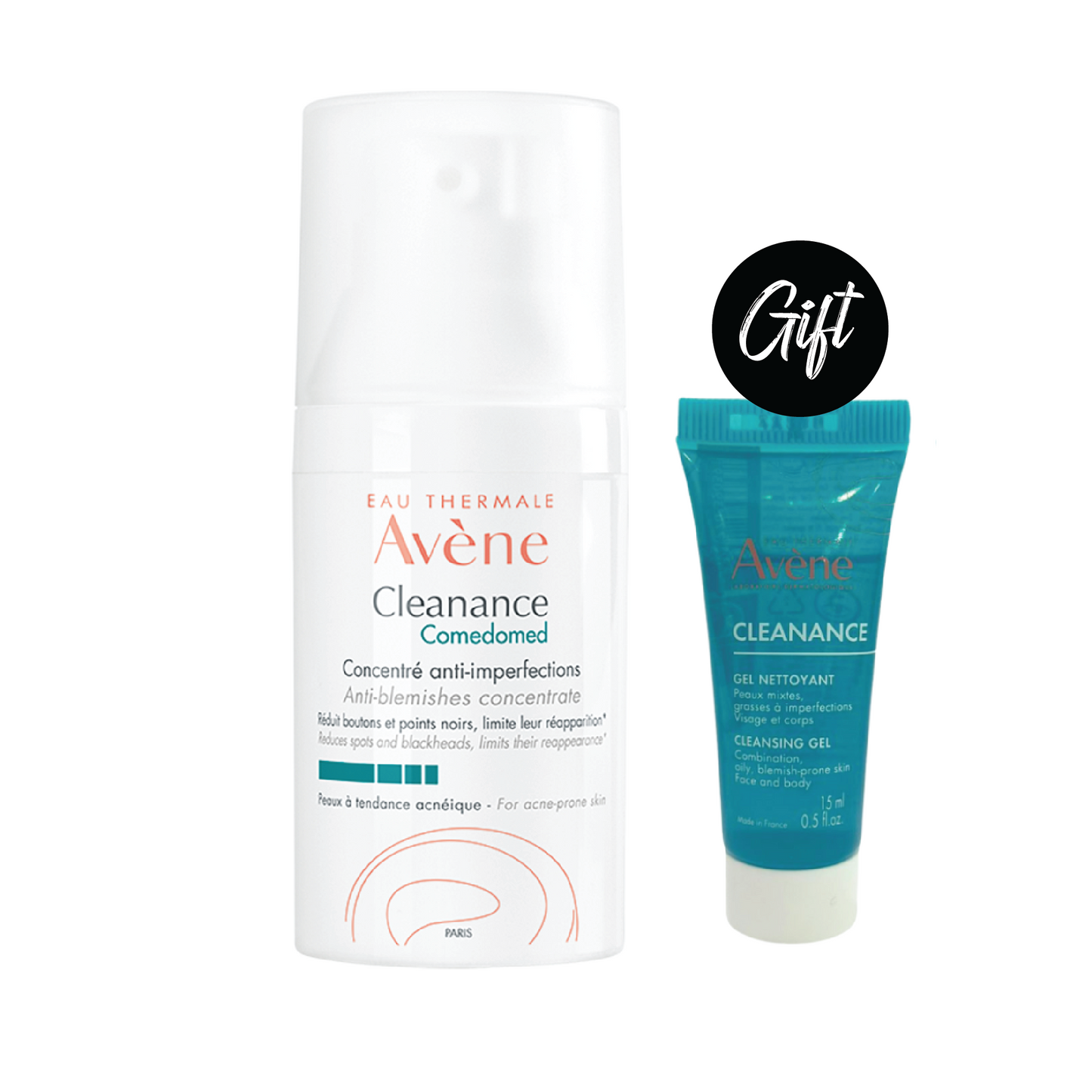 Avene Cleanance Comedomed Anti-Blemish Concentrate 30ML + Avene Cleanance Cleansing Gel 15ml