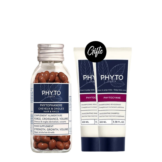 Phyto Phanere 120 Pills + Gift: Phyto Phytocyane Shampoo 100 ML (x2)