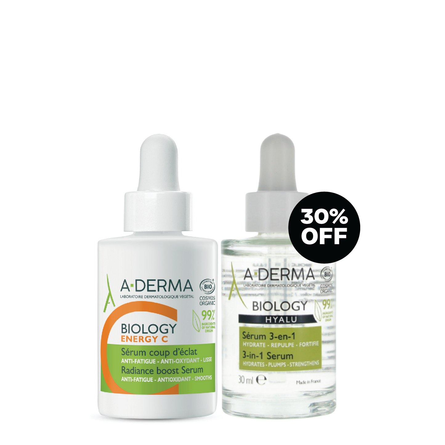 Buy A-Derma Biology Hyalu 3 in 1 Serum 30ML & Get 30% On A-Derma Biology Energy C Stabilized Vitamin C Serum 30 ML