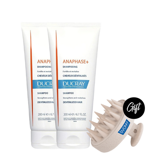 Ducray Anaphase+ Complement Shampoo Anti Hair Loss 200ML (x2) + Gift: Scalp Massager