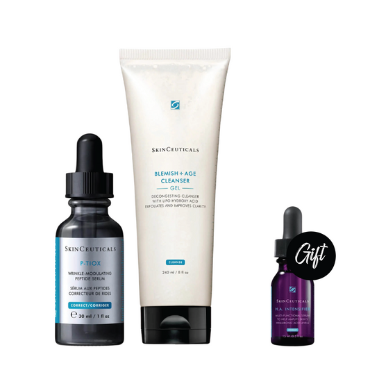 Skinceuticals P-Tiox 30 ML + SkinCeuticals Blemish + Age Cleanser 240 ML + Gift: H.A. Intensifier 15 ML
