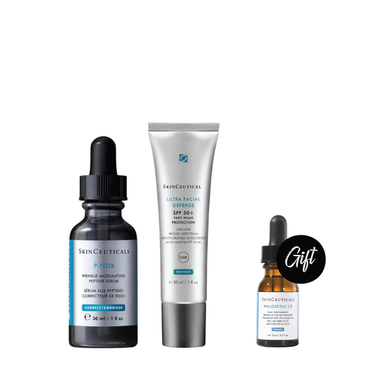 Skinceuticals P-Tiox 30 ML + SkinCeuticals Ultra Facial Defense Sunscreen SPF 50+ - 30 ML + Gift: Phloretin CF 15 ML