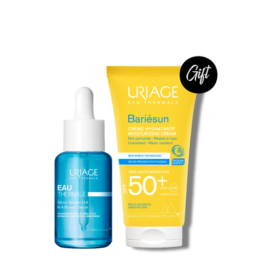Uriage H.A. Booster Serum 30 ML + Gift: Uriage Bariesun Moisturizing Cream Unscented SPF 50 50ML