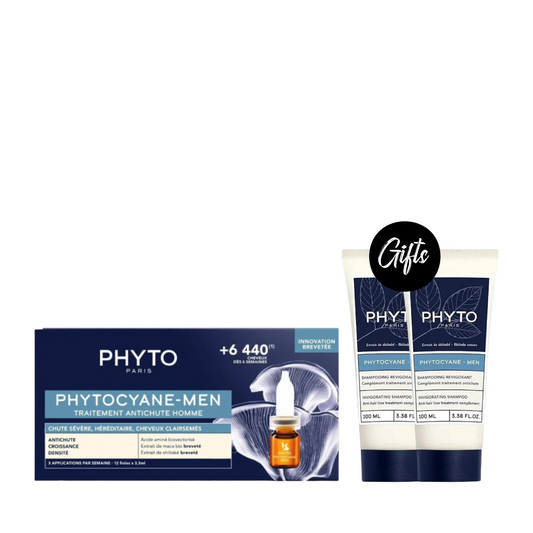 Phyto Phytocyane Men Ampoules + Phyto Phytocyane Shampoo 100 ML (x2)