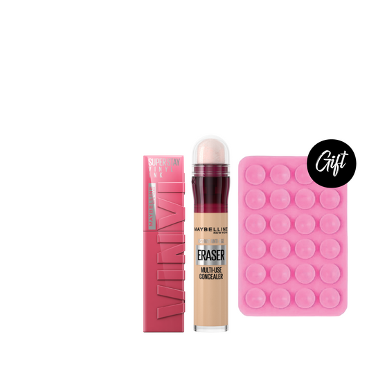 Maybelline-Super Stay-Vinyl Ink Long Wear Liquid Lip Color + Maybelline New York Instant Age Rewind Eraser + Gift: Silicone Mobile Sticker