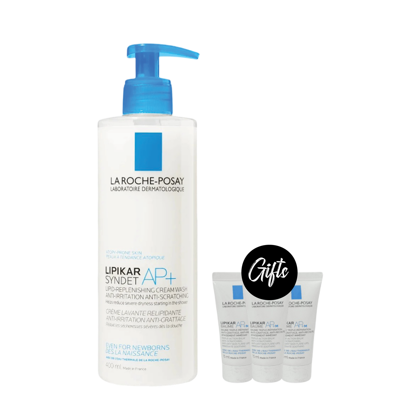 La Roche-Posay Lipikar Syndet AP+ Body Wash 400 ML + Gift: La Roche-Posay Lipikar Baume Ap+M 15 ML (x3)