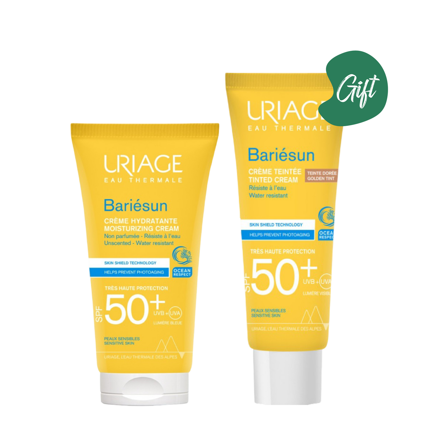 Uriage Bariesun Moisturizing Cream Unscented SPF 50 50ML + Gift: Uriage Bariesun Tinted Cream Spf 50+ 50ML