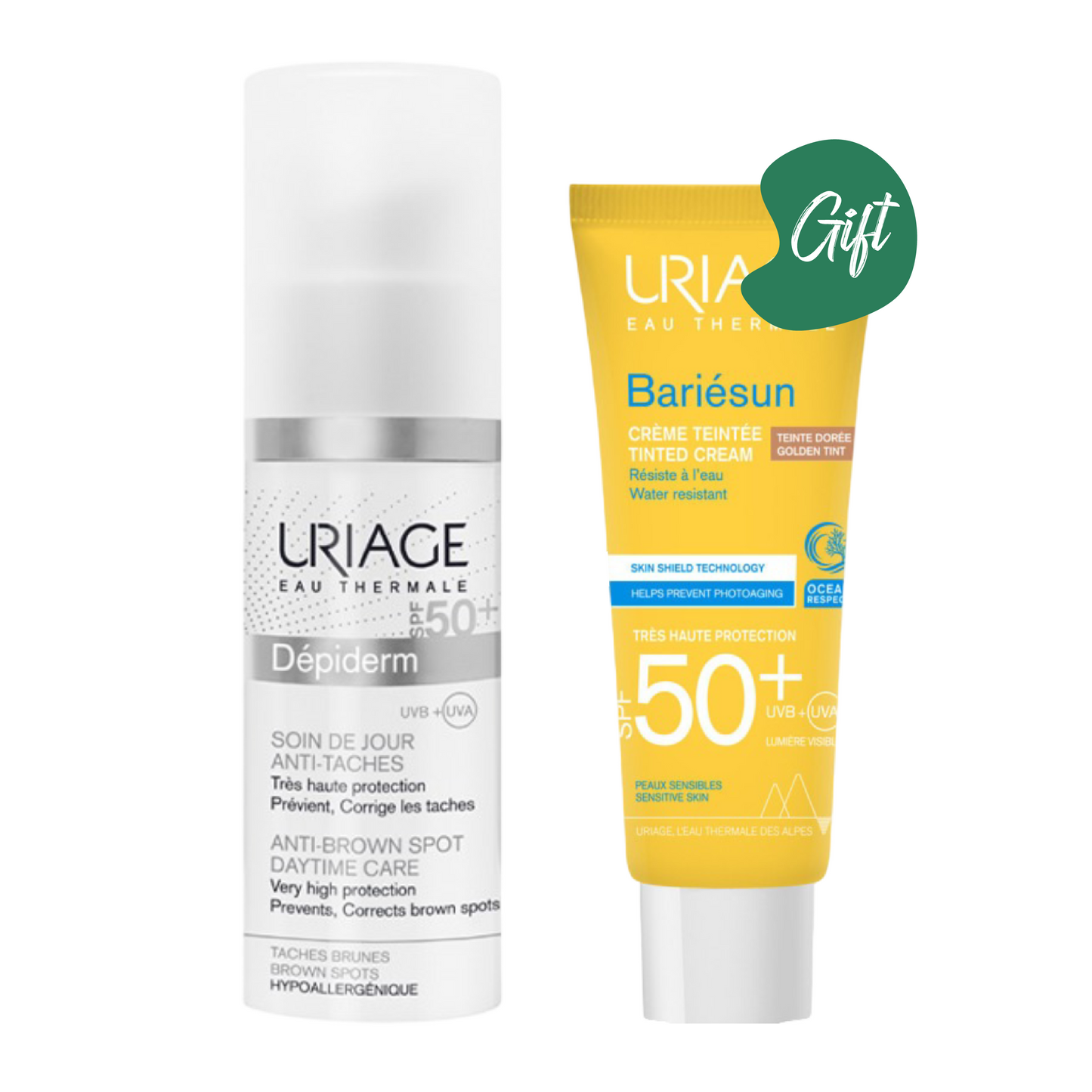 Uriage Depiderm Spf 50+ 30ML + Gift: Uriage Bariesun Tinted Cream - Spf 50+ 50ML
