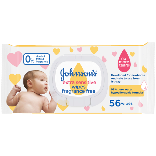 Johnson's Baby Wipes Extra Sensitive 56 Wipes
