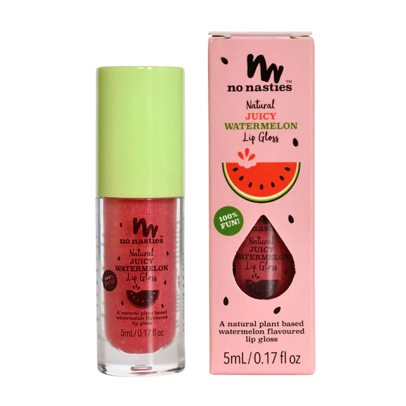 No Nasties - Natural Kids Lip Gloss Wand Juicy Bright Watermelon