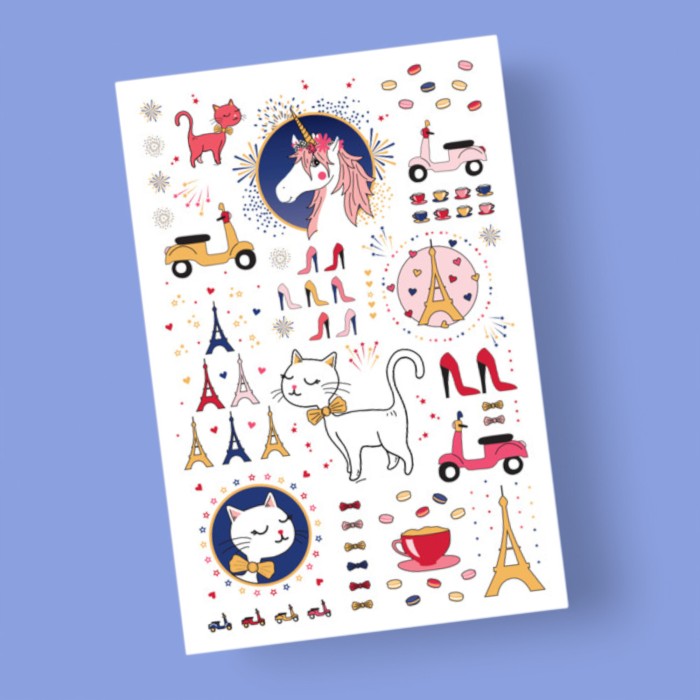 Rosajou Paris Temporary Tattoos 10x15 cm