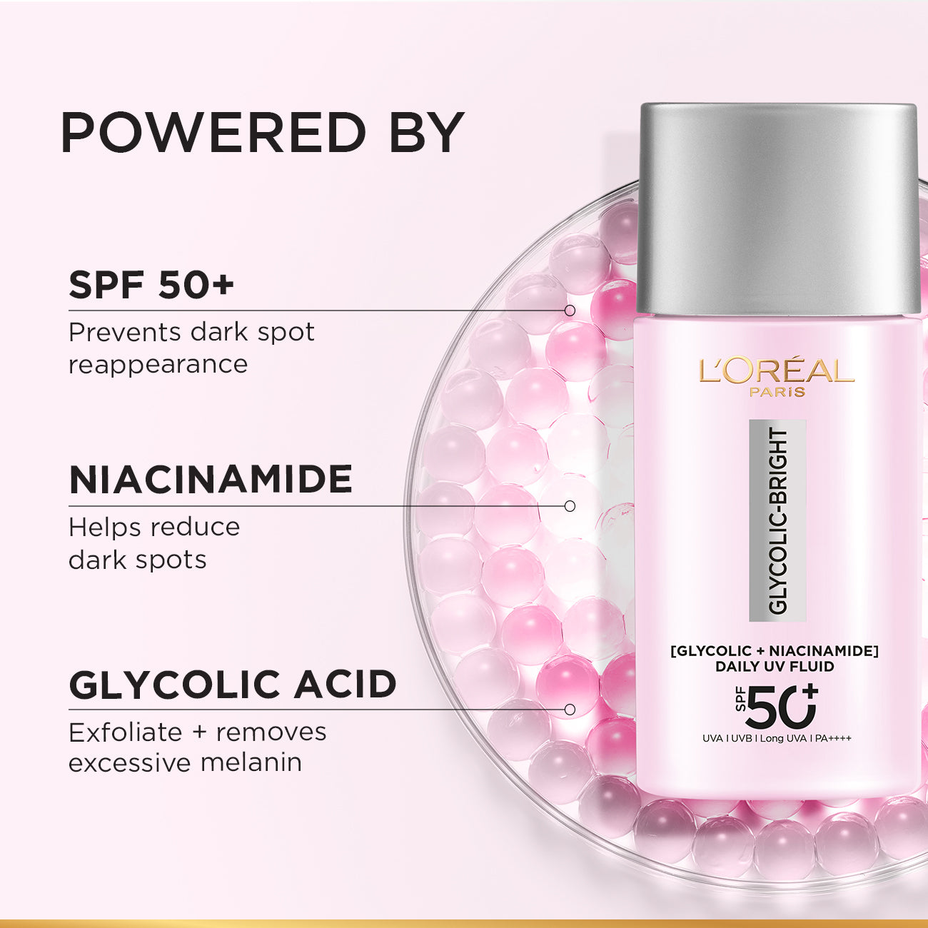 L'oreal Paris Glycolic Bright Anti Dark Spot Daily UV Fluid SPF50+ 50ML