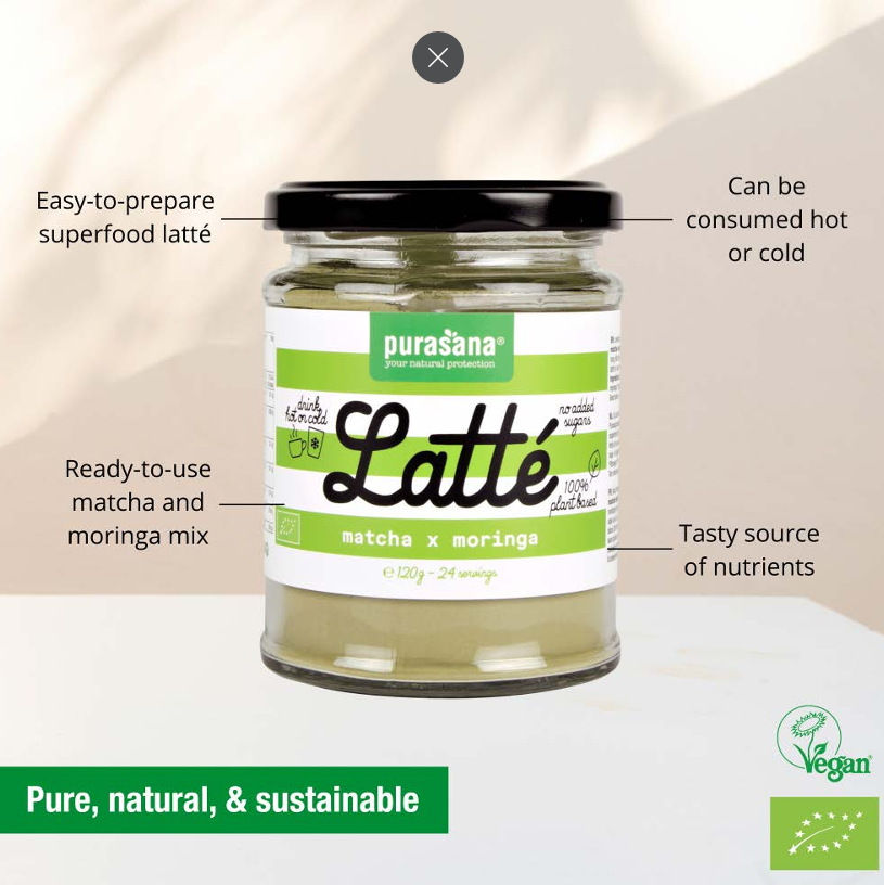 Purasana Matcha Moringa Latte 120 Gr