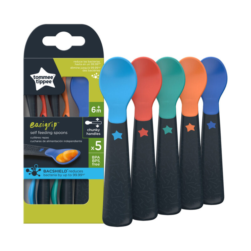Tommee Tippee Easigrip Self Feeding Spoons 6M+ (x5)