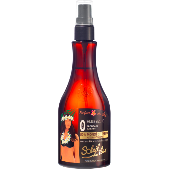 Soleil Des Iles 50% Monoi De Tahiti – Huile Seche SPF 0 Bronzage Intense 150 ML