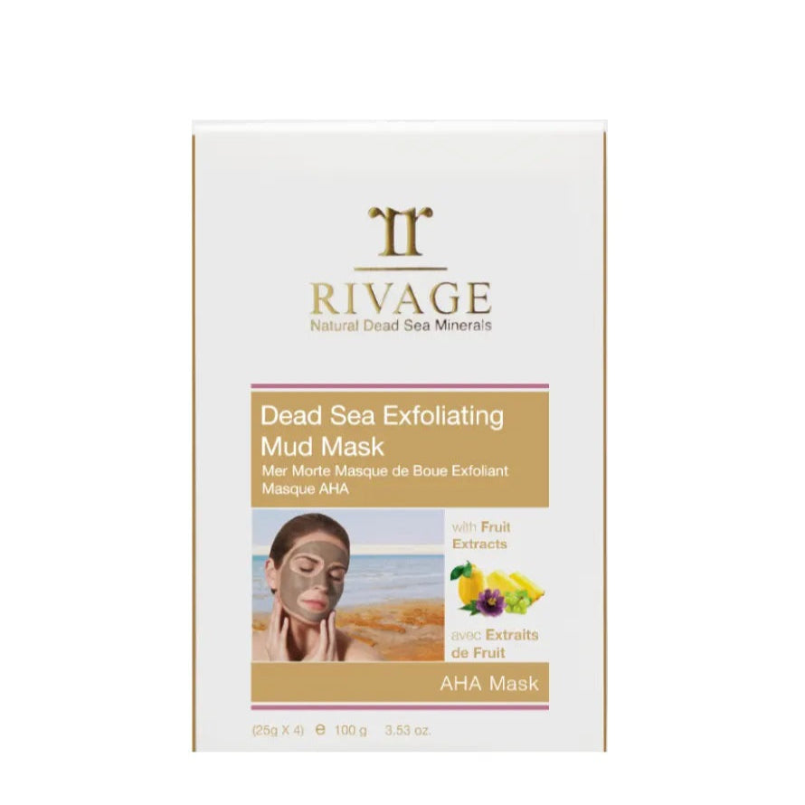 Rivage Dead Sea Exfoliating Facial Mud Mask - Pack of 4 Sachets (25g X 4)