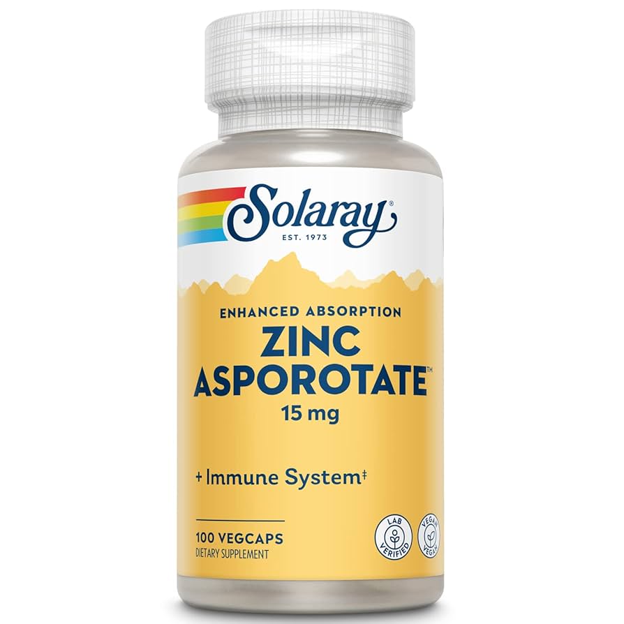 Solaray Zinc Asporotate 15 Mg - 100 Vegcaps