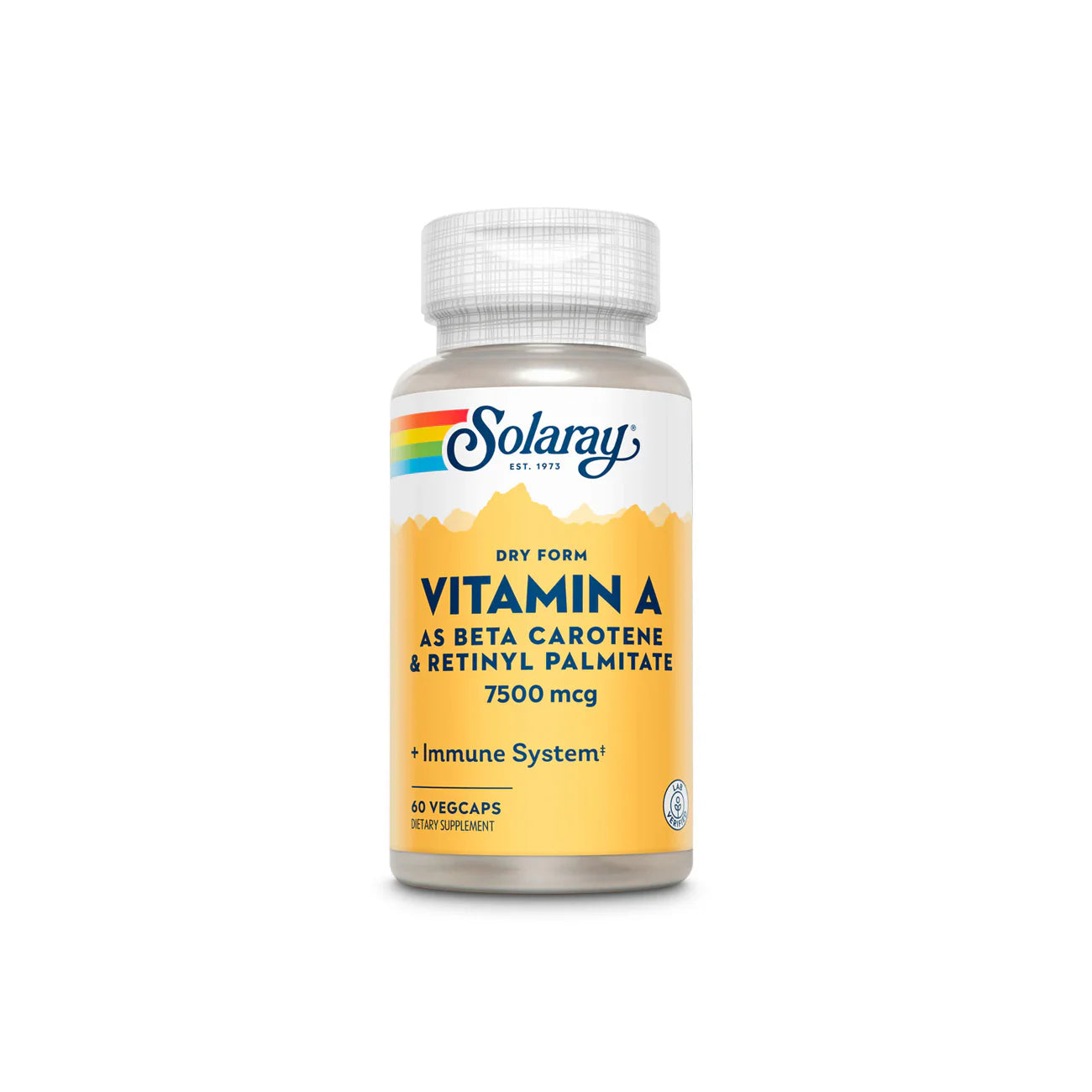 Solaray Dry Form Vitamin A 7,500 mcg – 60 VegCaps