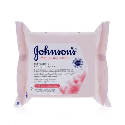 Johnson's Facial Wipes Micellar Refreshing Normal Pink (25's)