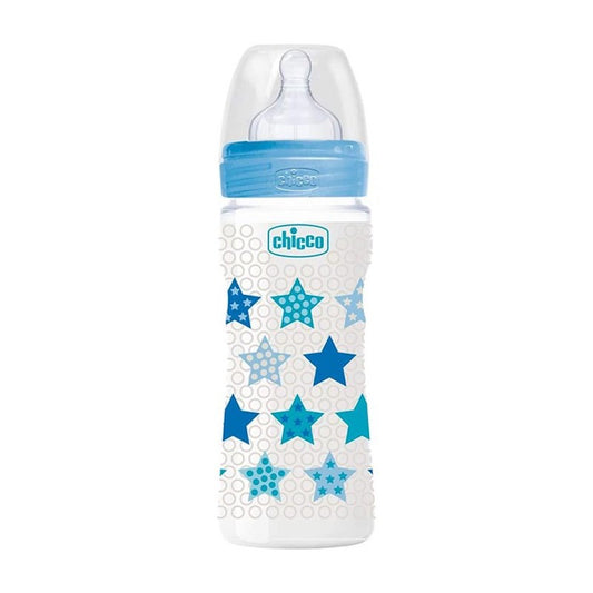 Chicco Well-Being Plastic Bottle 330 ML Fast Flow Silicone