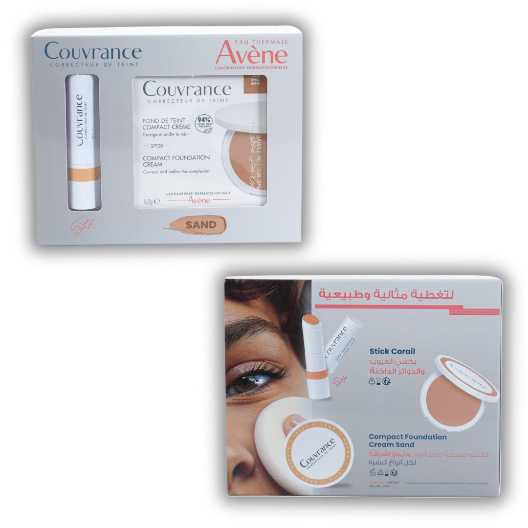 Avène Couvrance Compact Foundation Cream - Matte Finish + Gift: Avène Couvrance Concealer Coral Stick