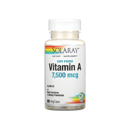 Solaray Dry Form Vitamin A 25000 IU 60 Capsules