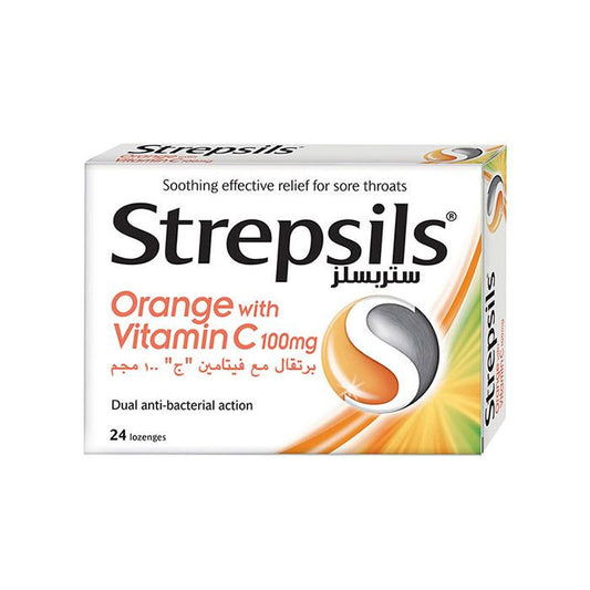 Strepsils Orange with Vitamin C - 24 Lozenges
