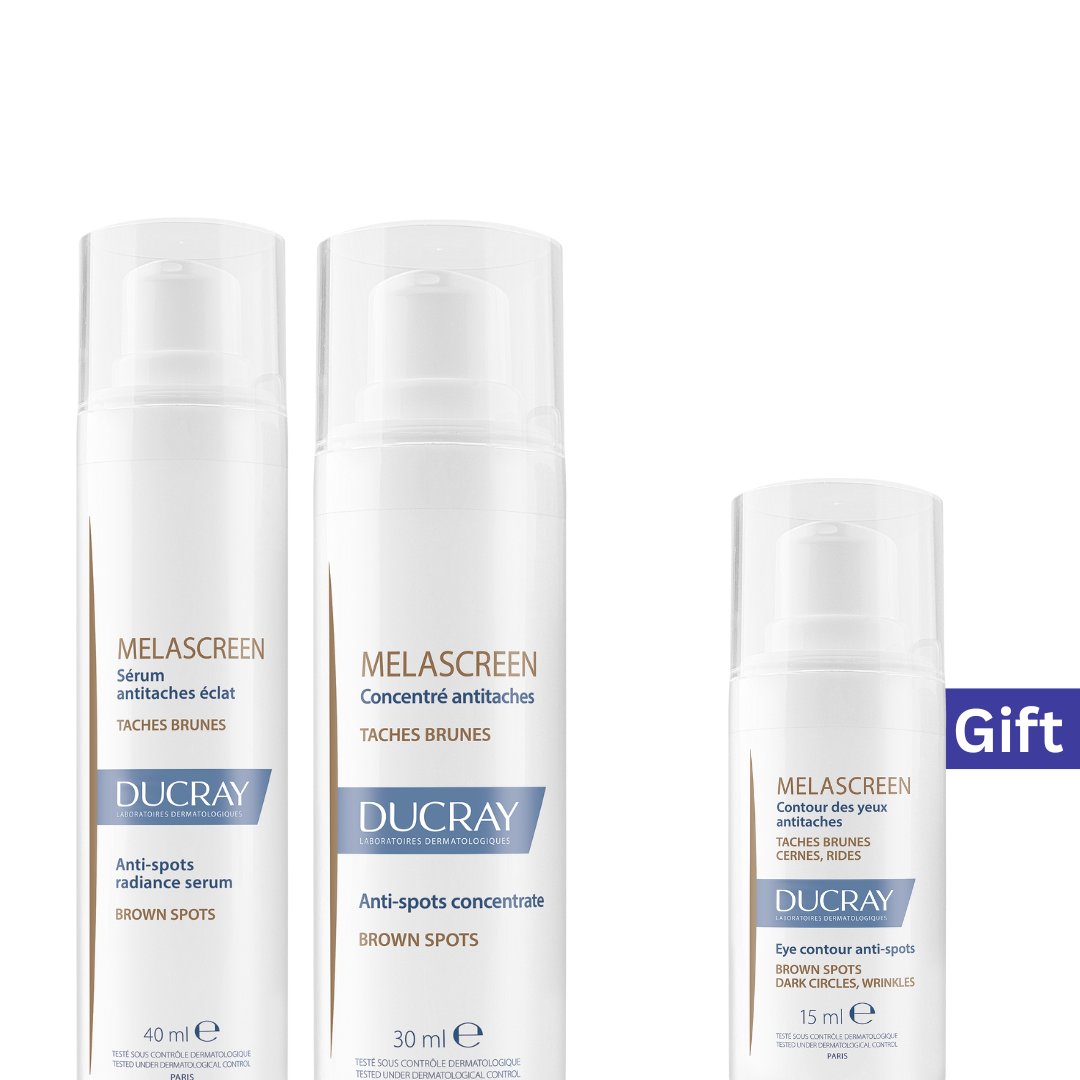 Ducray Melascreen Anti-Spots Radiance Serum 40 ML + Ducray Melascreen Anti-Spots Concentrate 30ML + Gift: Ducray Melascreen Eye Contour Anti-Spots 15ML