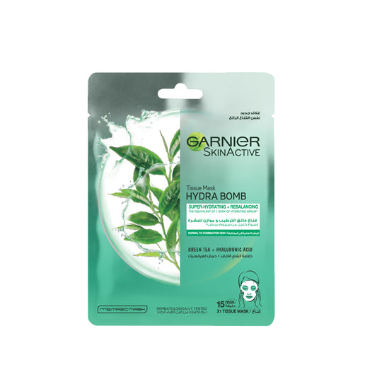 Garnier Skin Active Hydra Bomb Green Tea Super-Hydrating & Rebalancing Tissue Mask for Normal to Combination Skin