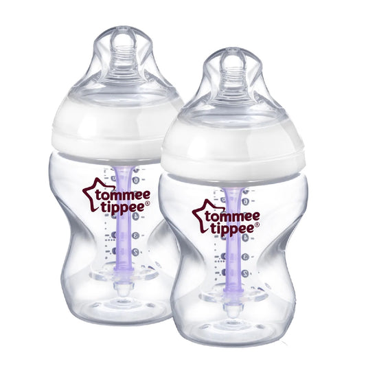 Tommee Tippee Advanced Comfort Baby Bottle 260 ML x 2 - Transparent Purple