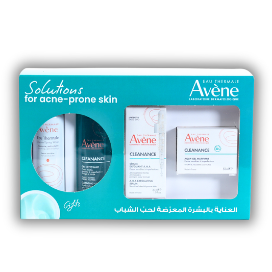 Avène Cleanance Mattifying Aqua-Gel 50 ML + Avène Cleanance AHA Exfoliating Serum 30 ML + Gifts: Avène Cleanance Cleansing Gel 100 ML + Avène Thermal Spring Water Spray 50 ML