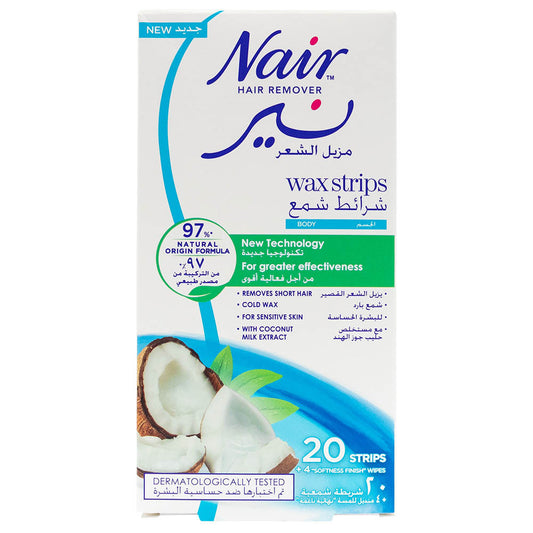 Nair Body Wax Strips – Coconut