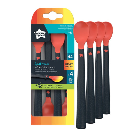 Tommee Tippee Heat Sense Soft Weaning Spoons 4M+ (x4)