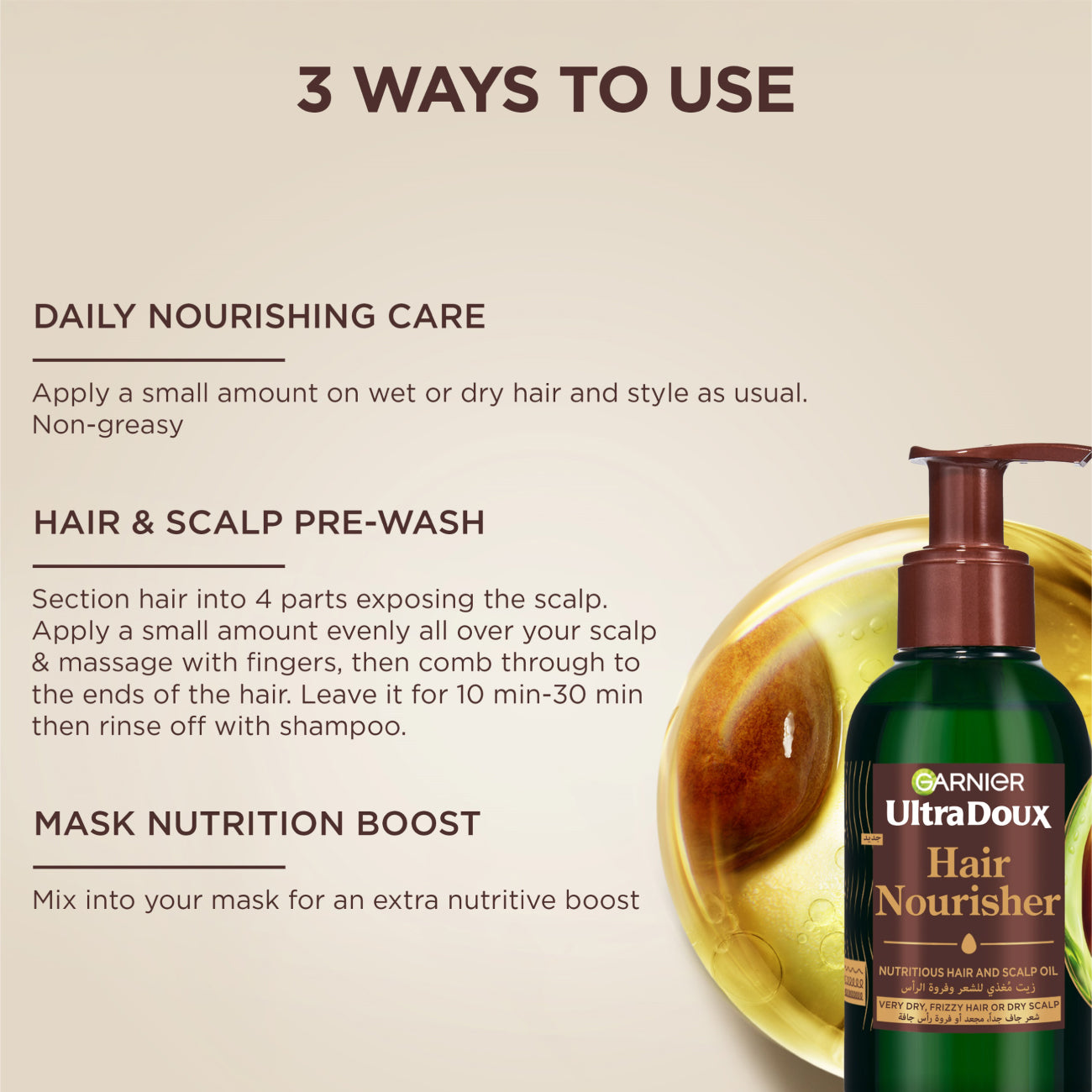 Ultra Doux Hair Nourisher for Very Dry, Frizzy Hair or Dry Scalp 120 ML