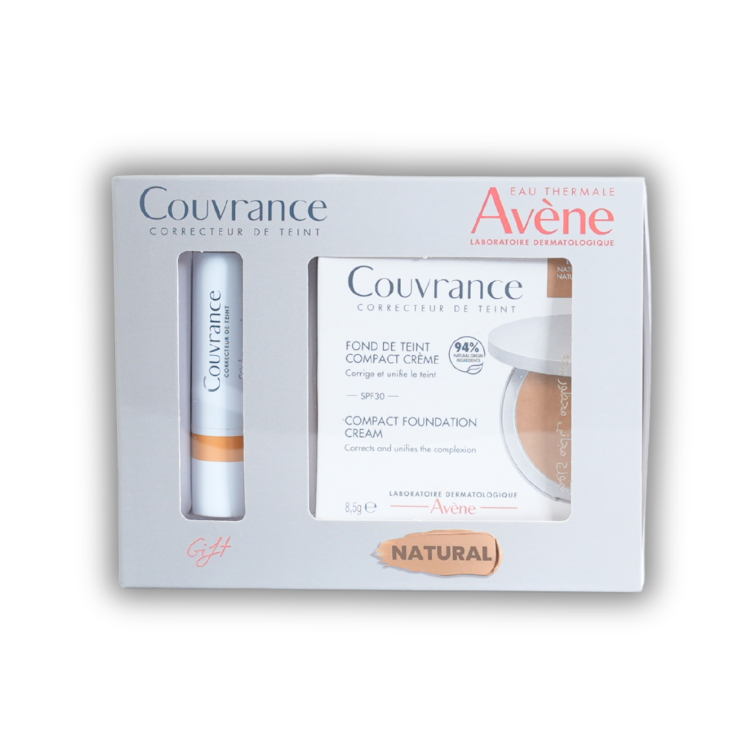 Avène Couvrance Compact Foundation Cream - Matte Finish + Gift: Avène Couvrance Concealer Coral Stick